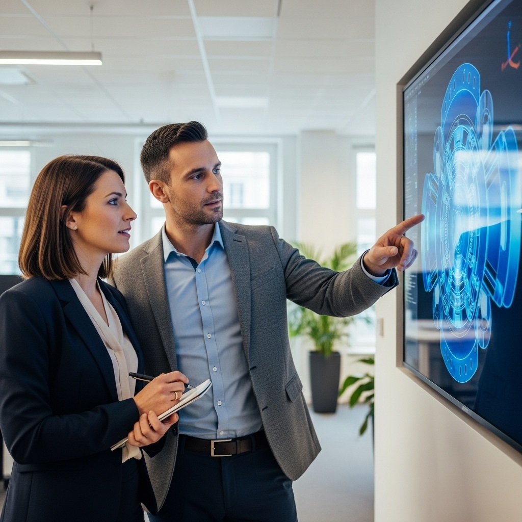 Engineers collaborating on a project